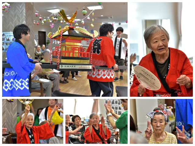 グループハウス三島谷田「納涼祭」お神輿登場と農兵節を皆さまと踊ります