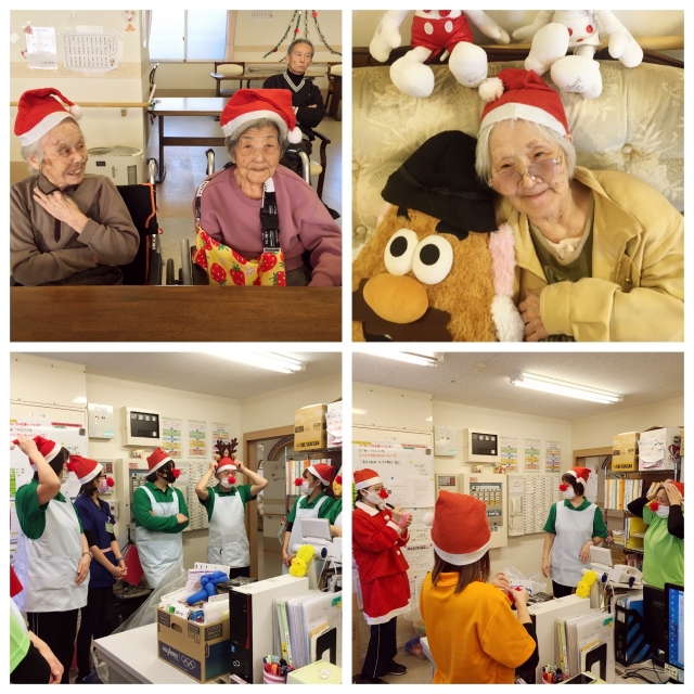 シフティーン長泉「クリスマス帽子」をスタッフ&ご利用者さま被って盛り上げています