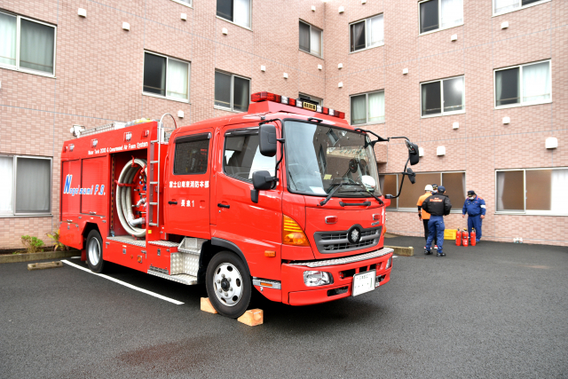 シフティーン長泉「消火訓練で消防車がやってきた」